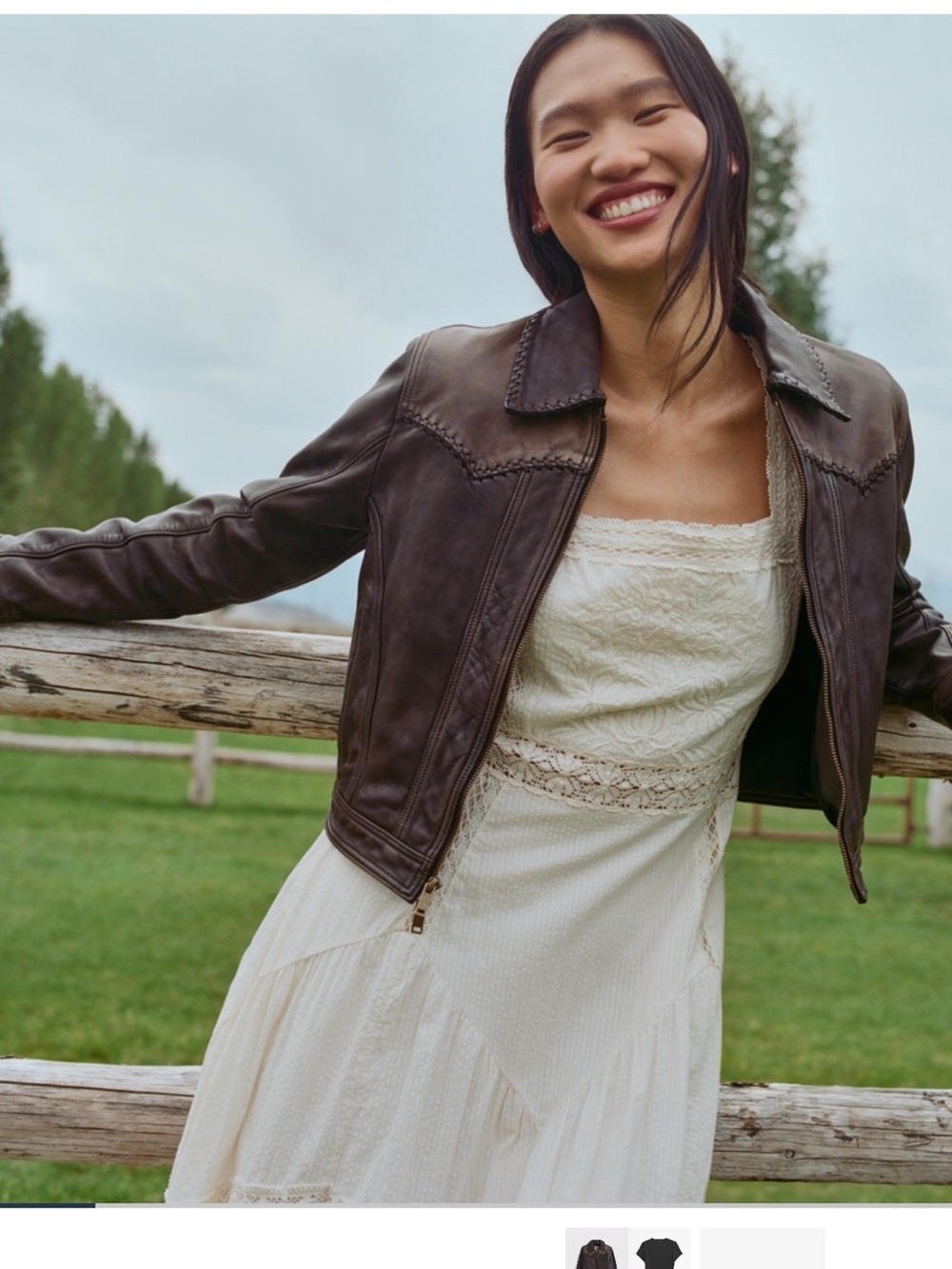 NWT Abercrombie genuine western leather jacket small